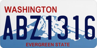 WA license plate ABZ1316