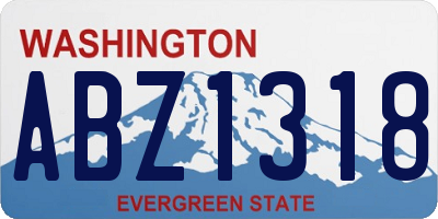 WA license plate ABZ1318