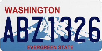 WA license plate ABZ1326