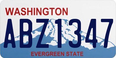 WA license plate ABZ1347