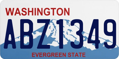WA license plate ABZ1349