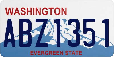 WA license plate ABZ1351