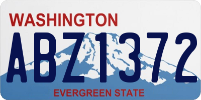 WA license plate ABZ1372