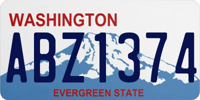 WA license plate ABZ1374