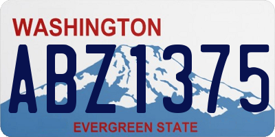 WA license plate ABZ1375
