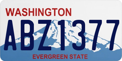WA license plate ABZ1377