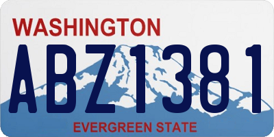 WA license plate ABZ1381