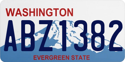 WA license plate ABZ1382