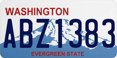 WA license plate ABZ1383