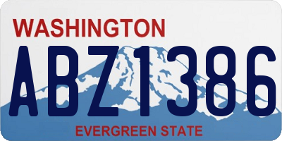 WA license plate ABZ1386