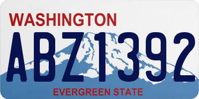 WA license plate ABZ1392