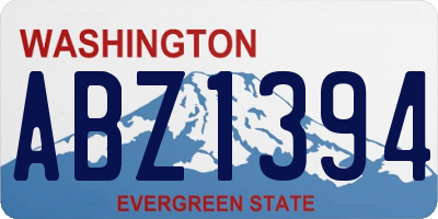 WA license plate ABZ1394