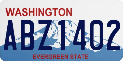 WA license plate ABZ1402