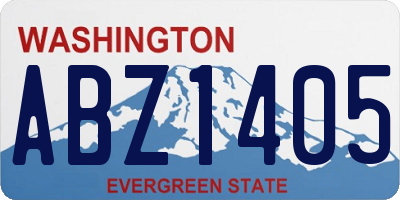 WA license plate ABZ1405