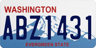 WA license plate ABZ1431