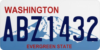 WA license plate ABZ1432