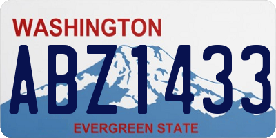 WA license plate ABZ1433