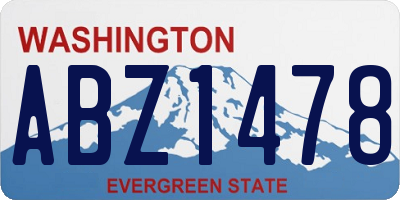 WA license plate ABZ1478