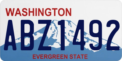 WA license plate ABZ1492