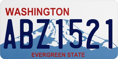 WA license plate ABZ1521