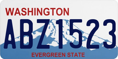 WA license plate ABZ1523