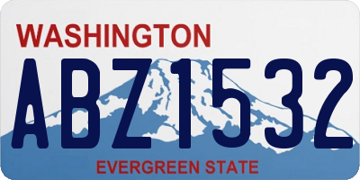 WA license plate ABZ1532