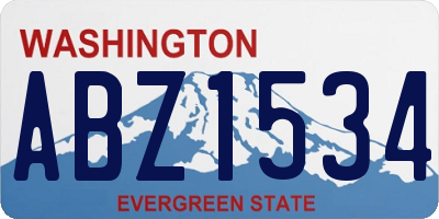 WA license plate ABZ1534