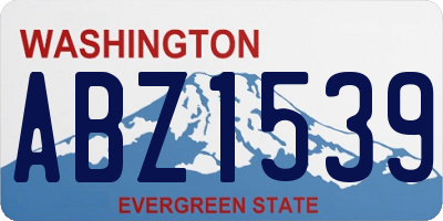 WA license plate ABZ1539