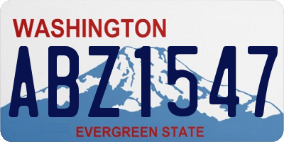 WA license plate ABZ1547