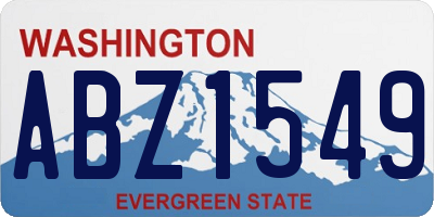 WA license plate ABZ1549