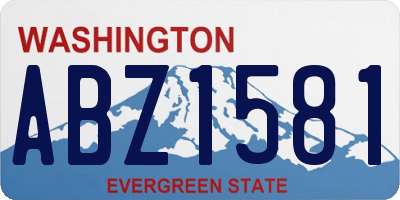 WA license plate ABZ1581