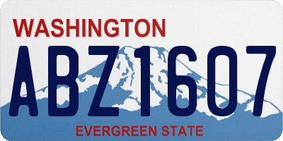 WA license plate ABZ1607