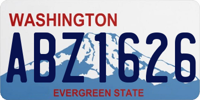 WA license plate ABZ1626