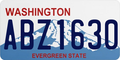 WA license plate ABZ1630