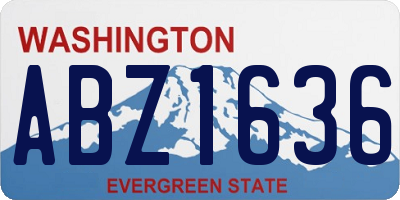 WA license plate ABZ1636