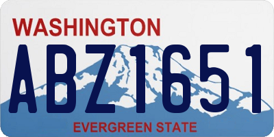 WA license plate ABZ1651