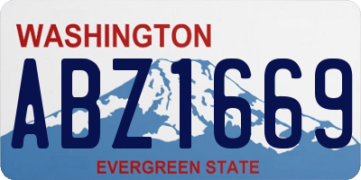 WA license plate ABZ1669