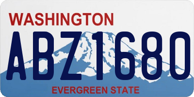 WA license plate ABZ1680