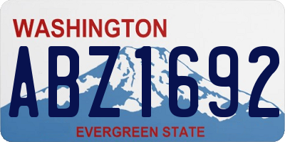 WA license plate ABZ1692