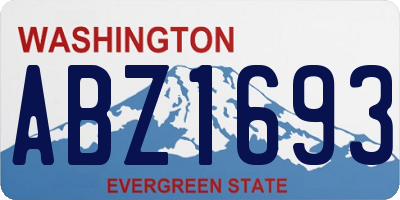 WA license plate ABZ1693