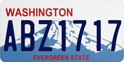 WA license plate ABZ1717