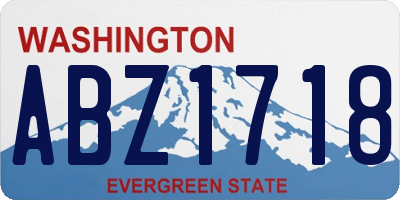WA license plate ABZ1718