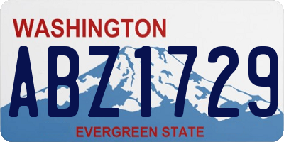WA license plate ABZ1729