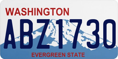 WA license plate ABZ1730