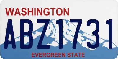 WA license plate ABZ1731