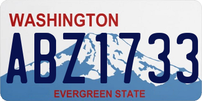 WA license plate ABZ1733