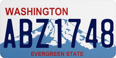 WA license plate ABZ1748