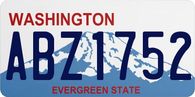 WA license plate ABZ1752