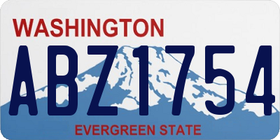 WA license plate ABZ1754