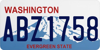 WA license plate ABZ1758